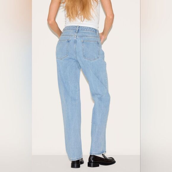 NWT PRETTYLITTLETHING Light Blue Wash High Waist Straight Leg Jeans - Picture 5 of 6